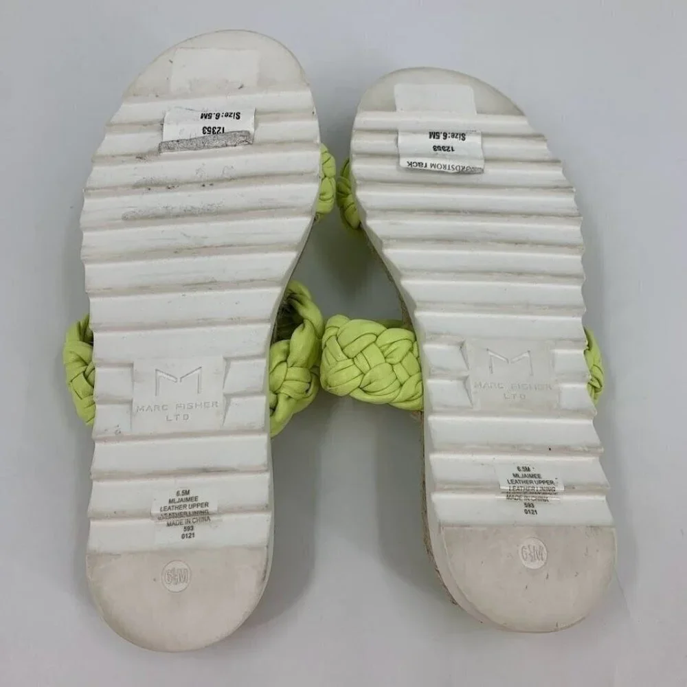 Marc Fisher Women's Jaime Braided Flat Espadrille‎ Slip On Sandal Size 6.5 NWOB